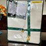 Boxed Vintage Irish Linen Damask Tablecloth Antique White Image 10