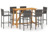 7 Piece Garden Bar Set Grey