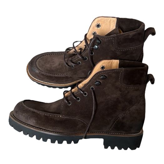 Eleventy Brown Leather & Suede Boots
