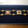 Vintage Bracelet Decorated with Faux Turquoise and Crystals on Bronze Image 2