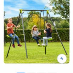 Kids Outdoor Swing Set  Multi Seat Playset