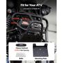 1587 kg Electric Winch, 12V DC ATV/UTV Winch with 5.5 mm x 10 m Synthetic Rope & Wired Remote Control, IP55 Waterproof, Aluminum Housing Fairlead Mount Plate for Towing ATV, Black Image 5
