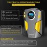 Digital Tyre Inflator, Portable Air Compressor Car Tyre Pump with 3 Nozzle Adaptors and Digital LED Light, 12V Rapid Tyre Inflator Air Compressor for Car Tires and Other Inflatables Image 2
