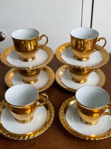 Gold coffee cup and saucer by TK Thun