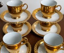Gold coffee cup and saucer by TK Thun