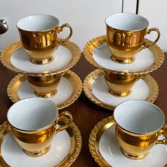 Gold coffee cup and saucer by TK Thun