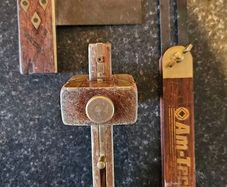 Marking gauge, square and sliding bevel