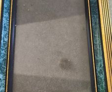 Faux blue marble rectangular resin frame with glass Victorian style for photo picture tabletop wall hanging antique style marbled gold gilt 4 x 6  inches