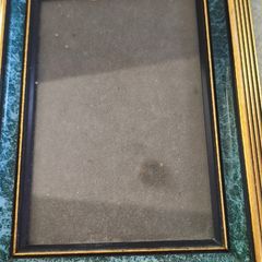 Faux blue marble rectangular resin frame with glass Victorian style for photo picture tabletop wall hanging antique style marbled gold gilt 4 x 6  inches