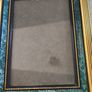 Faux blue marble rectangular resin frame with glass Victorian style for photo picture tabletop wall hanging antique style marbled gold gilt 5 x 4 inches to 31/4 x 21/4 inches. Image 8