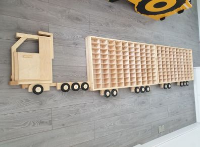 Hand made wooden truck cars storage