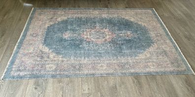 Vintage print rug with matching cushions