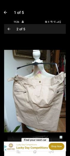 Dunne stores cream stretch cotton skirt, new never worn with Stretch.
