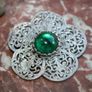 Vintage Silver Oval Eilat Stone Brooch Image 4