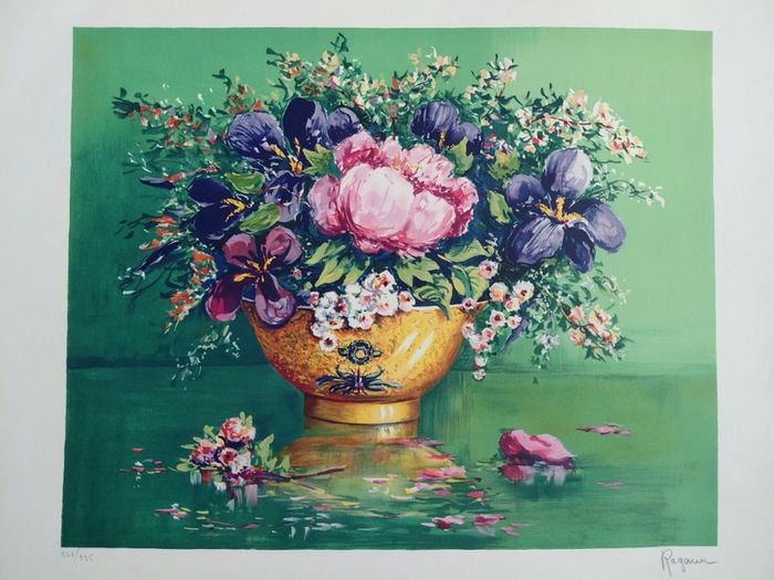LLimited edition lithograph Bouquet by Alain Ragaru 248/295