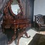 Rococo revival mahogany console table with mirror Image 2