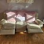 Cream leather 3+2+1 reclining suite Image 2
