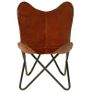 Butterfly Chairs 6 pcs Brown Kids Size Real Leather Image 4