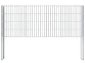 2D Gabion Fence Galvanised Steel 2.008x0.83 m 8 m (Total Length) Silver