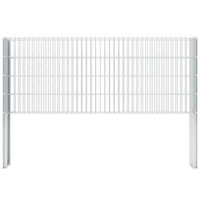 2D Gabion Fence Galvanised Steel 2.008x0.83 m 8 m (Total Length) Silver