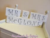 Mr & Mrs Personalised with Surname Shabby Chic handmade Shelf Sitters