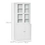 Modern Bookcase with Doors, Display Storage Cabinet with Adjustable Shelves for Living Room, Study, Office, White (FREE POSTAGE) Image 6