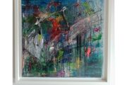 Large Original Abstract Painting of Cottages, Irish cottage original painting  Abstract Painting