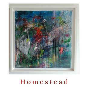 Large Original Abstract Painting of Cottages, Irish cottage original painting  Abstract Painting