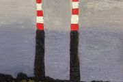 Poolbeg lighthouse close up cloudy scene