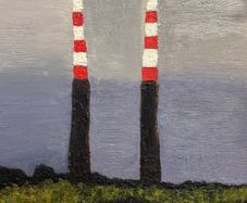 Poolbeg lighthouse close up cloudy scene