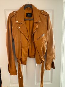 Womens Genuine Leather Jacket  Mustard