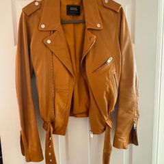 Womens Genuine Leather Jacket  Mustard