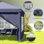 Folding Pavilion 6 x 3m, Removable Side Walls, Large Windows, Zipper Doors, Steel Frame, Blue Image 7