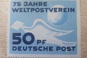East Germany 1949 "75 Years Universal Postal Union UPU" 50 Pfennig Stamp unused - free standard postage