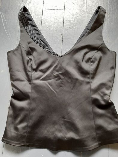 Oasis black beaded satin top 10