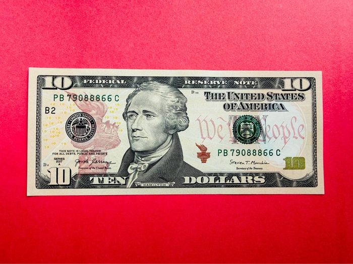 Usa  10 Dollars  2017   Letter  ( B2 )  NEW YORK  ( Uncirculated )