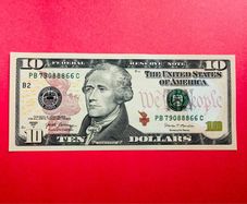 Usa  10 Dollars  2017   Letter  ( B2 )  NEW YORK  ( Uncirculated )