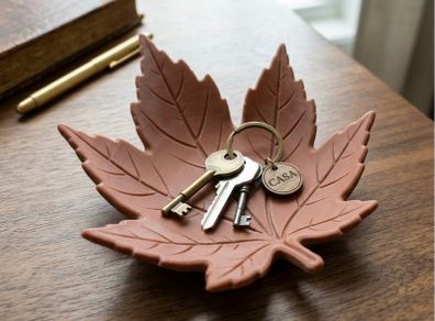 Leaf shaped decorative bowl