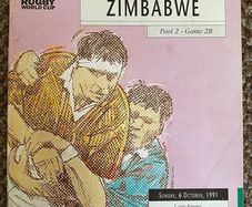 Very Rare 1991 Ireland v Zimbabwe - Rugby World Cup Pool 2 Programme