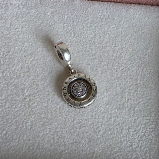 Pandora spinning signature dangle charm perfect condition fully hallmarked
