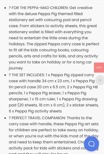 Peppa pig stationery Carry bag
