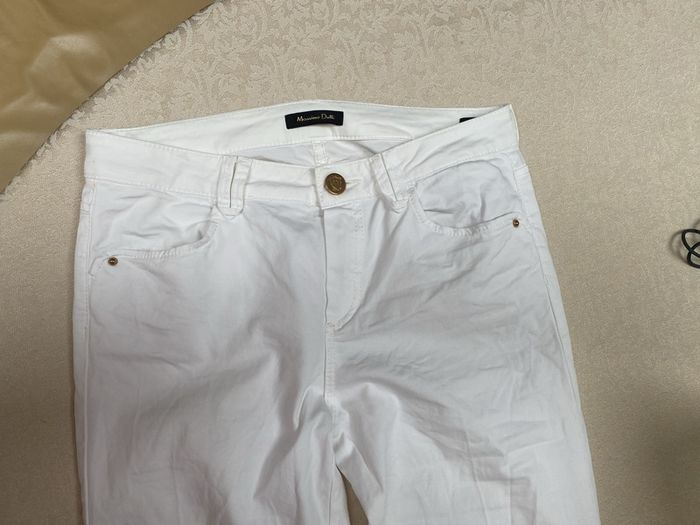 Massimo Dutti white cotton trousers