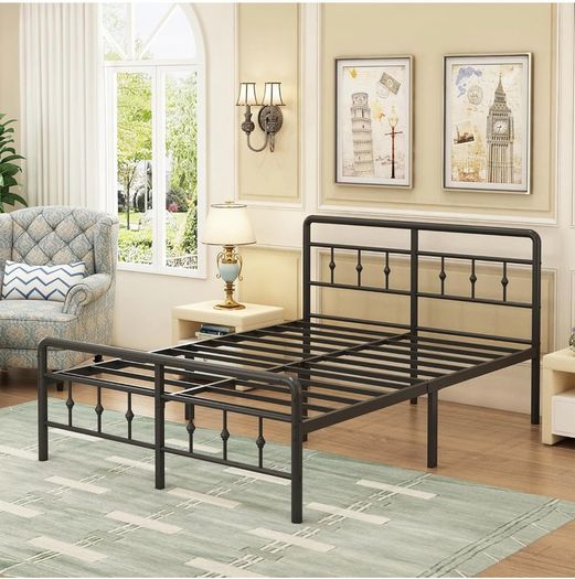 King Size Bed Frame with Victorian Headboard and Footboard