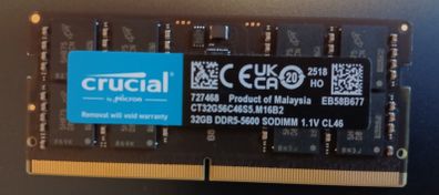 Crucial 32gb Ddr5-5600 Sodimm