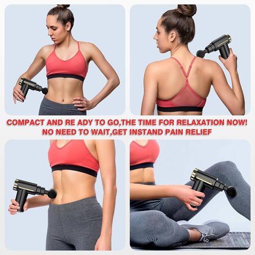 FREE EXPRESS SHIPPING Mini Massage Gun Deep Tissue,6 Speeds Cordless Handheld Muscle Massager with 4 Heads 1800mAh Battery & Type-C Charging, Super Quiet Chargeable Device Pain Relief,