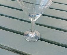 Babycham twisted stem glass
