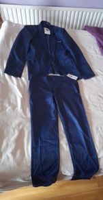 men's full navy blue suit size small