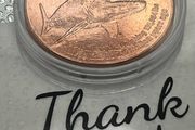 1avdp oz Fine 999 Copper Bullion Shark Round.(L)