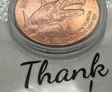 1avdp oz Fine 999 Copper Bullion Shark Round.(L)