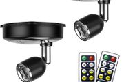 LED Battery Spotlights, Indoor Lights Battery Operated, Spotlights Ceiling Lights with Remote Control Dimmer Timer, Battery Wall Light for Artwork Painting Statue (FREE POSTAGE)